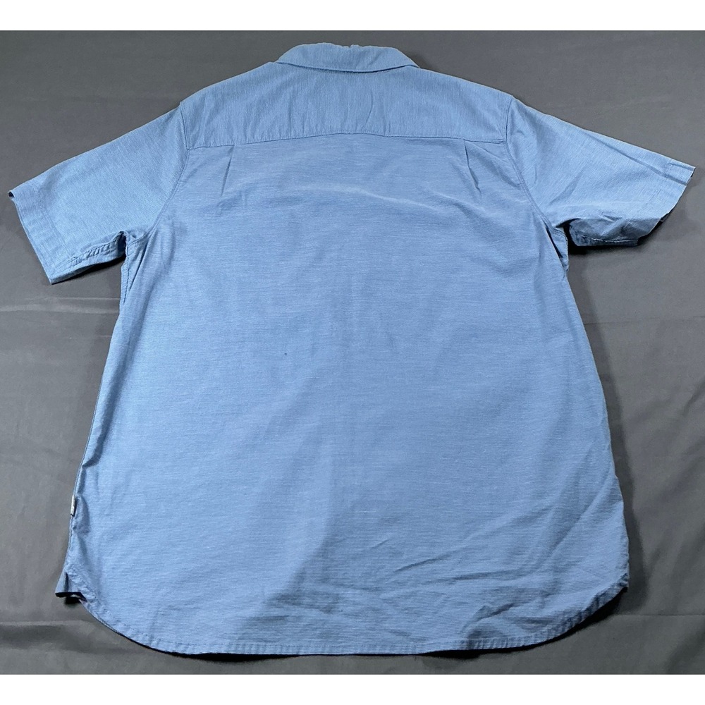 The North Face Mens Blue Micro Stripe Short Sleeve Button Down Shirt Large L - Picture 8 of 10